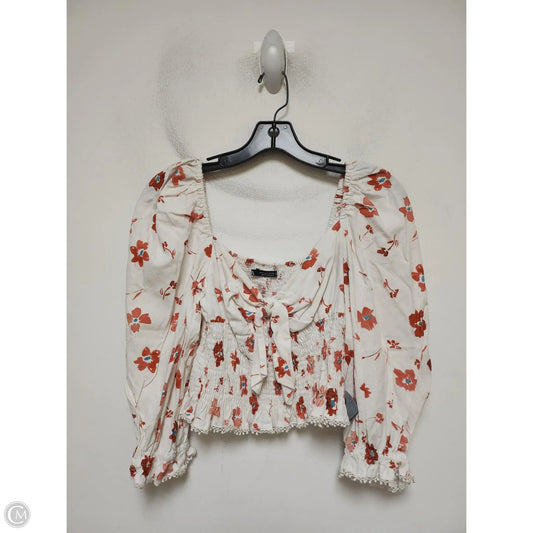 Top Long Sleeve By Zara In Floral Print, Size: S