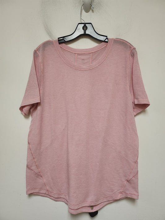 Athletic Top Short Sleeve By Lululemon In Pink, Size: L