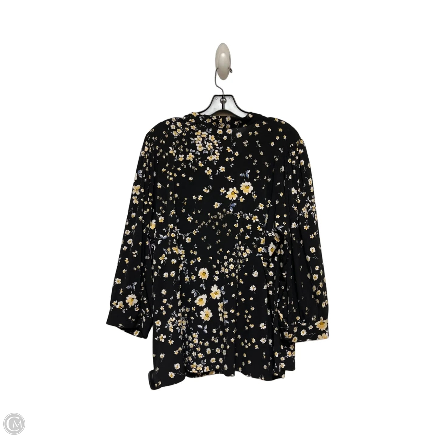Top 3/4 Sleeve Designer By Karl Lagerfeld In Black, Size: Xl