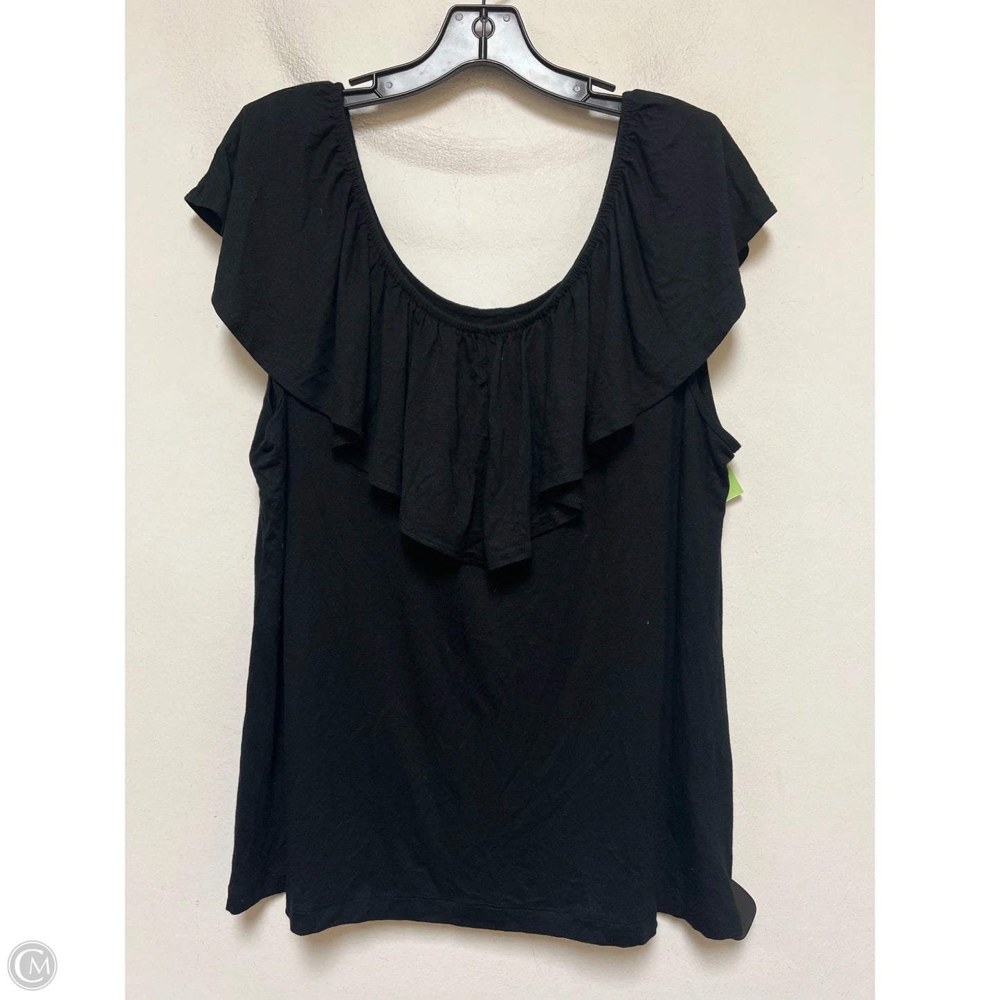 Top Short Sleeve By Anthropologie In Black, Size: Xl
