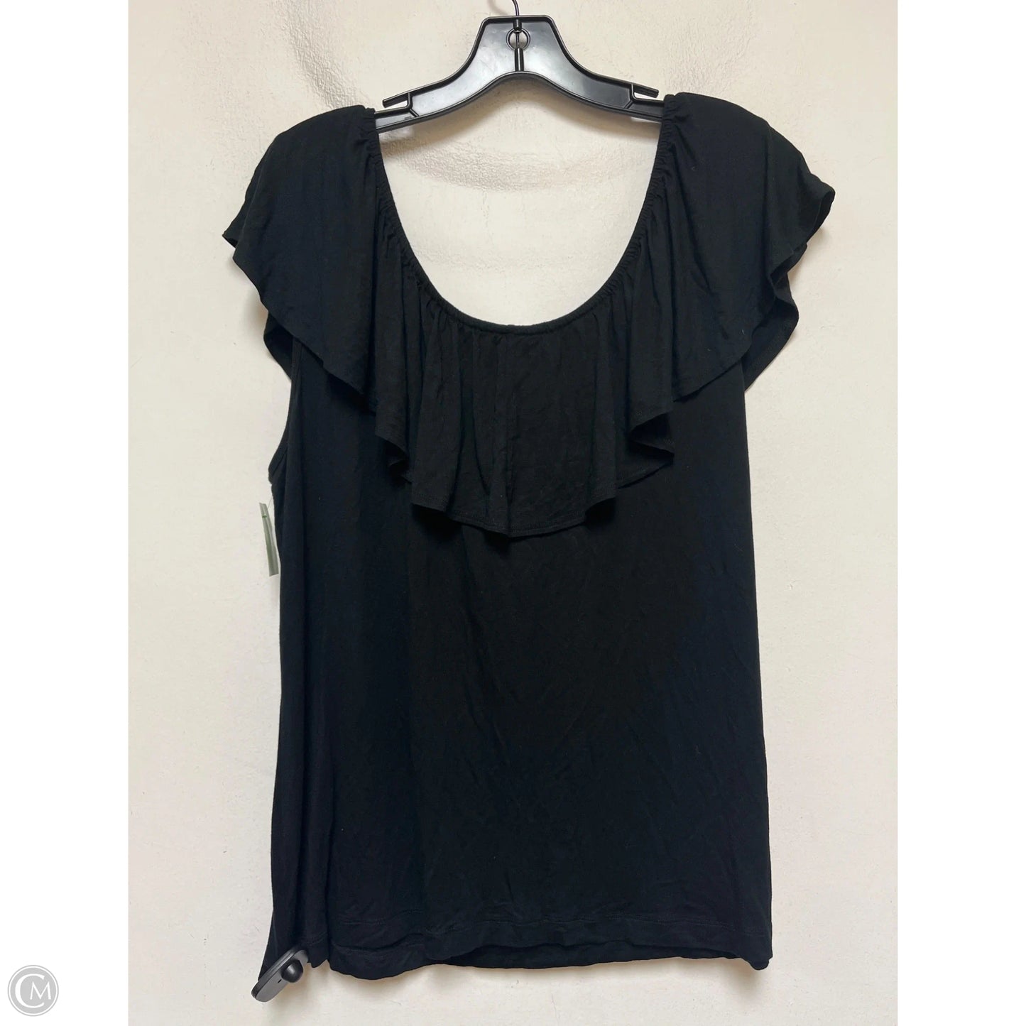 Top Short Sleeve By Anthropologie In Black, Size: Xl