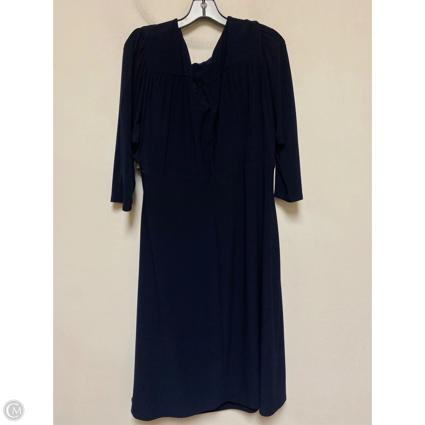 Dress Casual Midi By Lauren By Ralph Lauren In Navy, Size: 2x