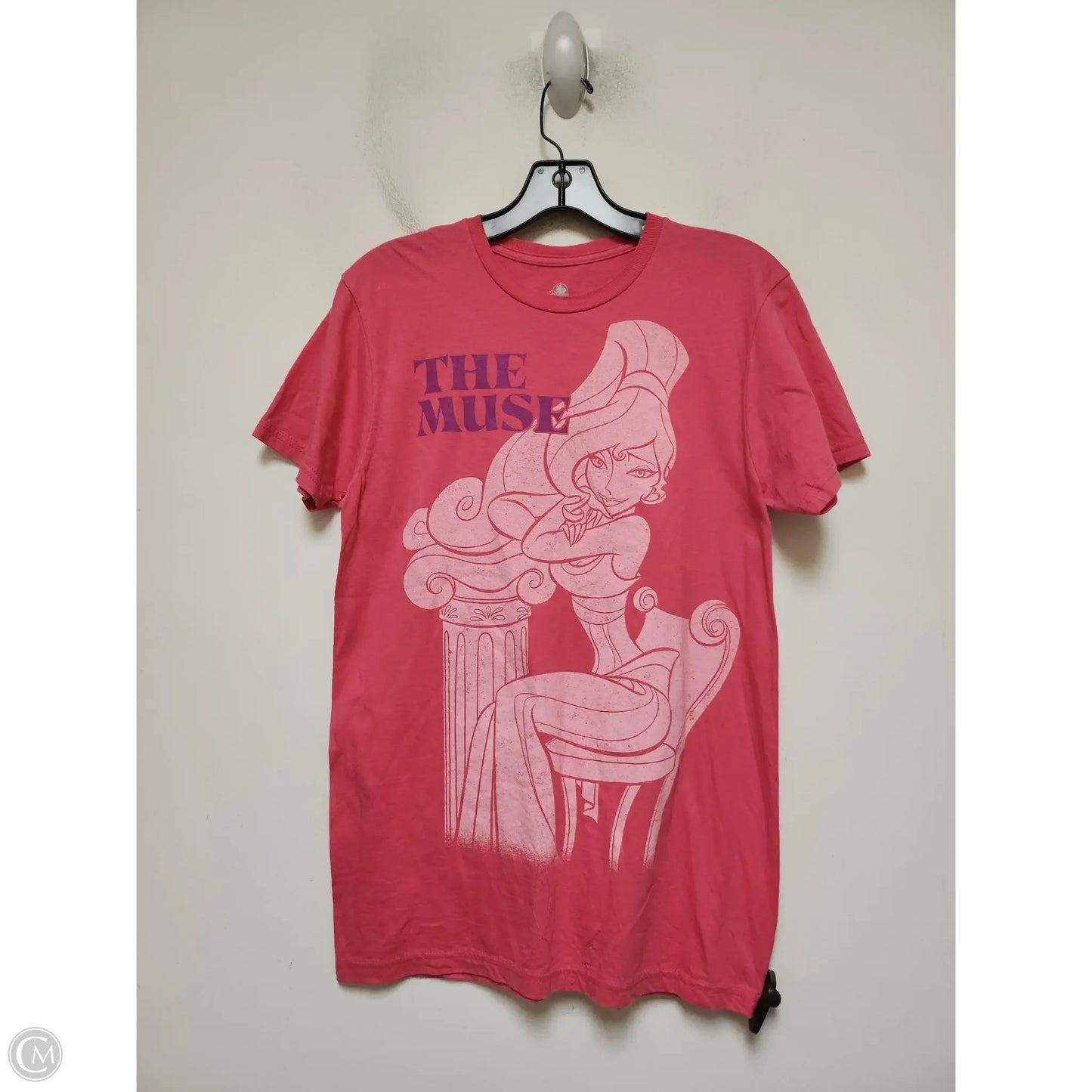 Top Short Sleeve Basic By Walt Disney In Pink & Purple, Size: S