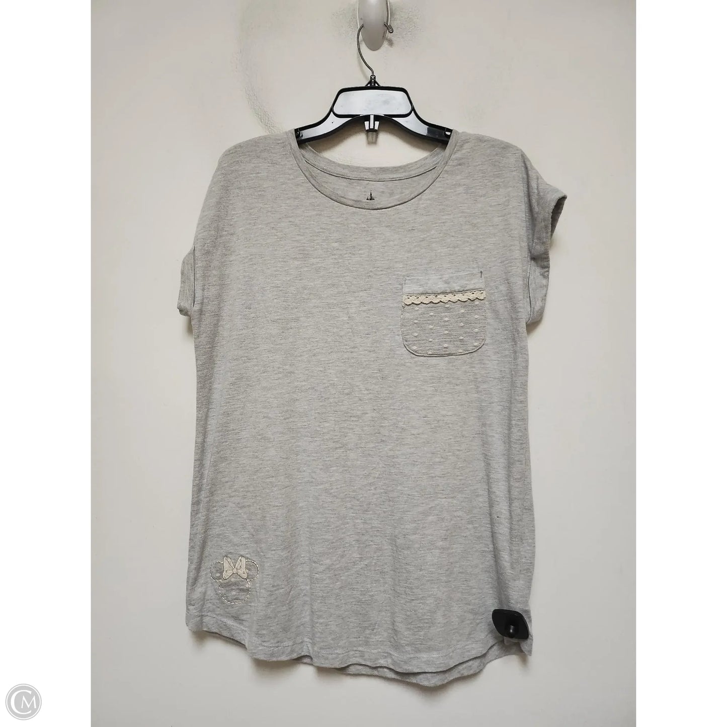Top Short Sleeve Basic By Walt Disney In Grey, Size: L