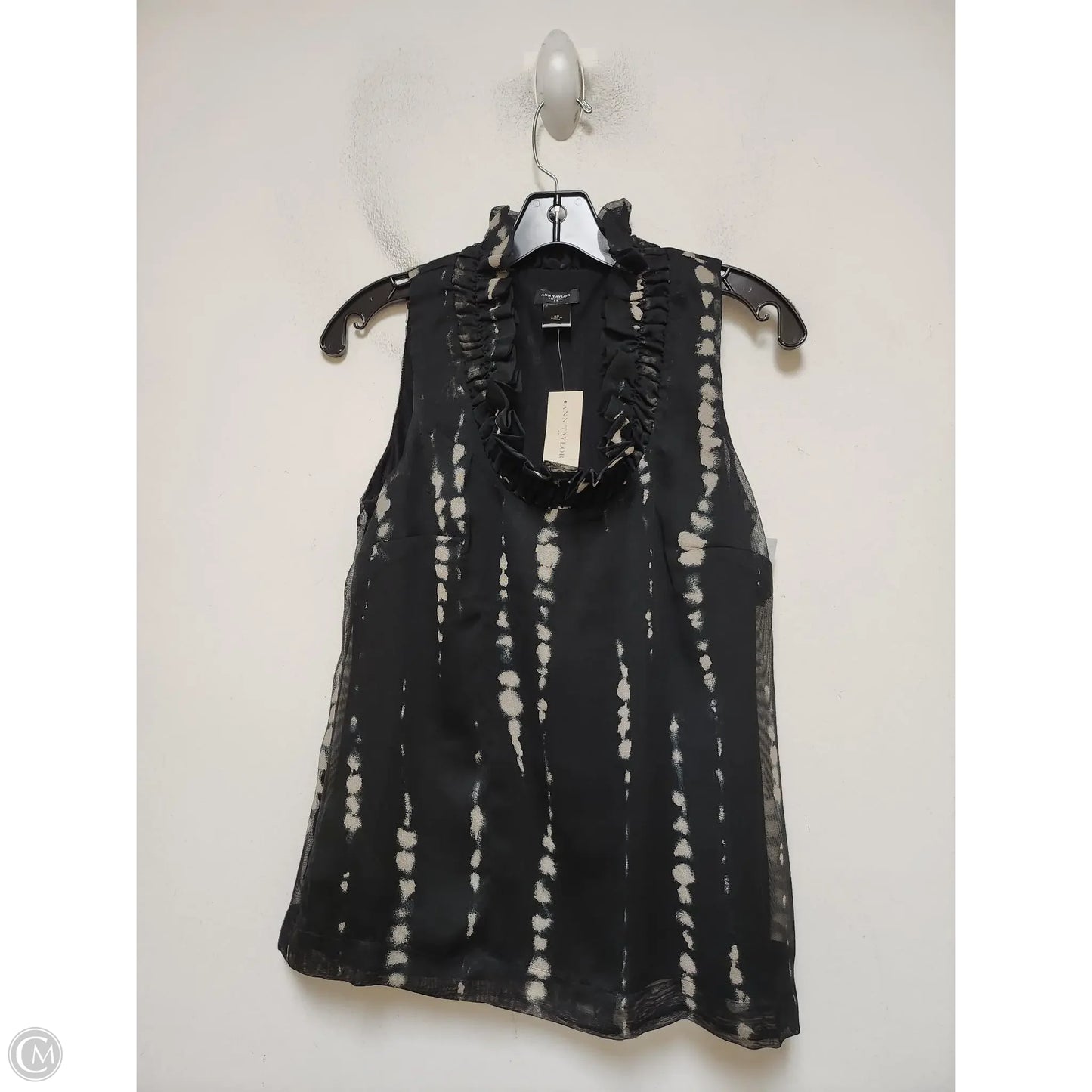 Top Sleeveless By Ann Taylor In Black & Tan, Size: Xs