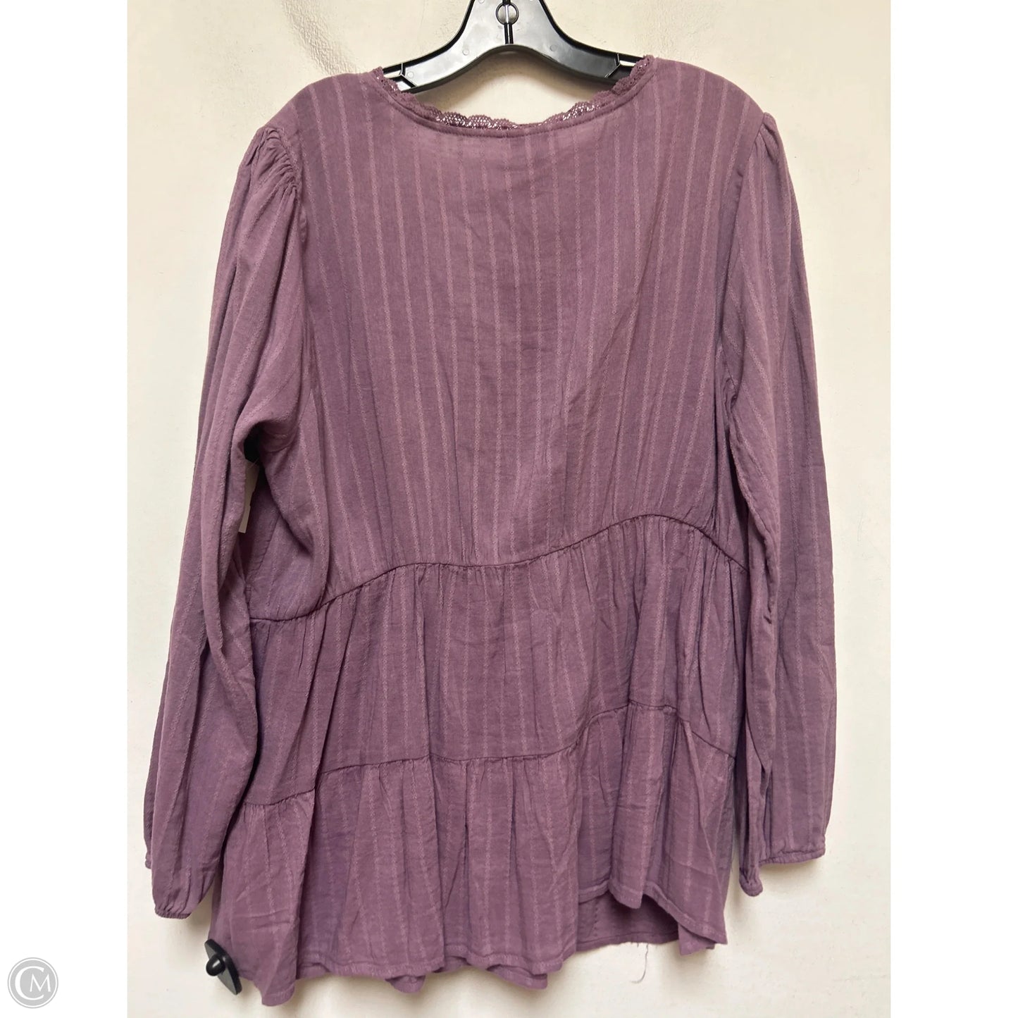 Top Long Sleeve By Torrid In Purple, Size: 2x