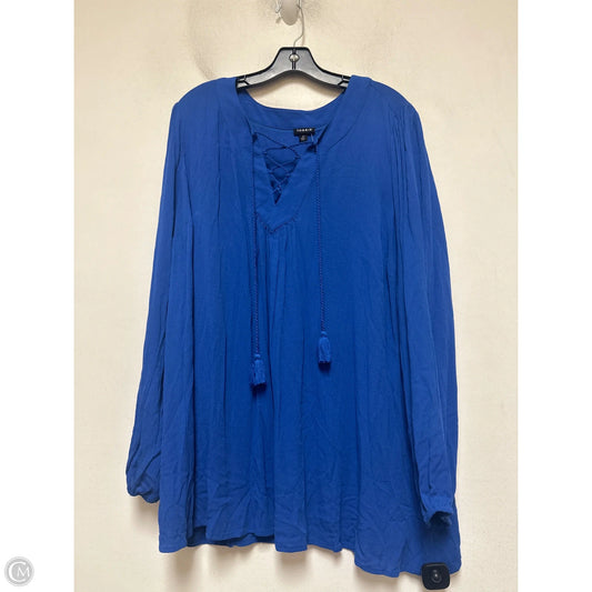 Top Long Sleeve By Torrid In Blue, Size: 2x