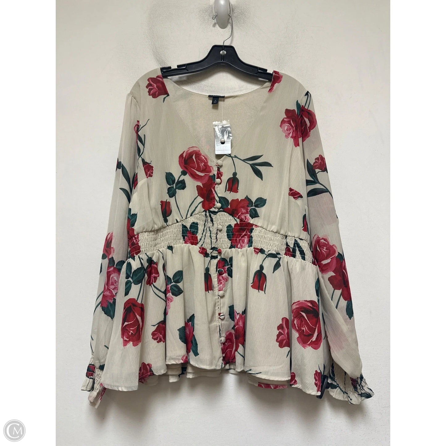 Top Long Sleeve By Torrid In Floral Print, Size: 2x