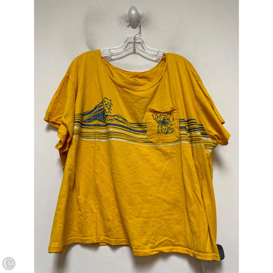 Top Short Sleeve By Walt Disney In Yellow, Size: 3x