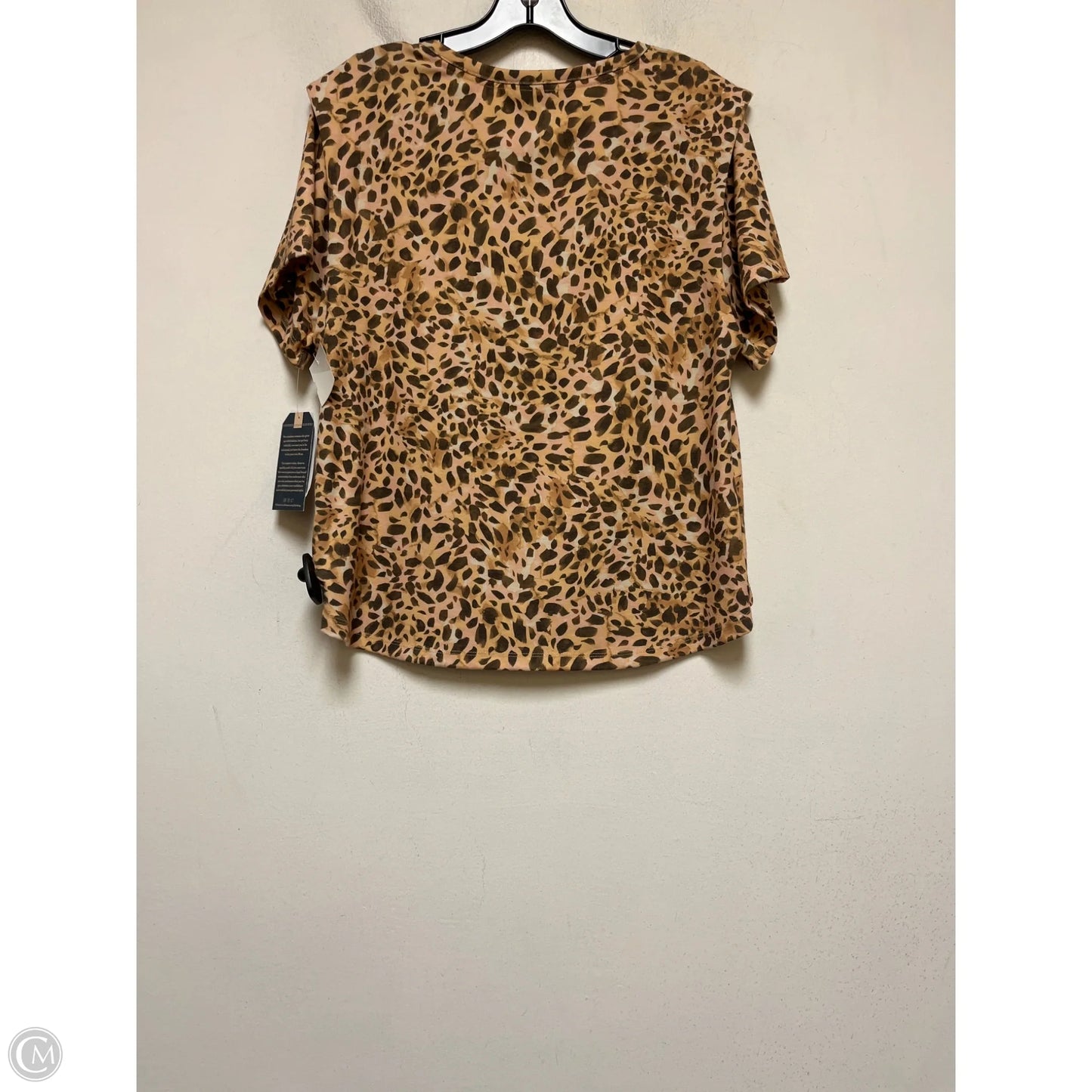 Top Short Sleeve By Democracy In Leopard Print, Size: M