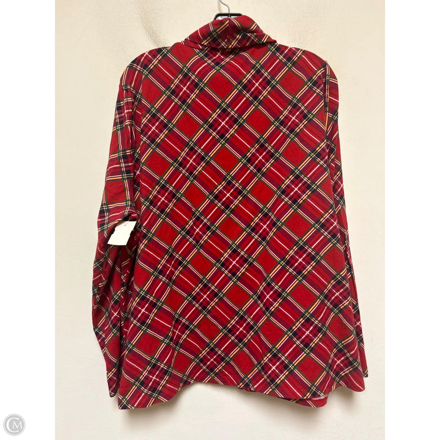 Top Long Sleeve By Talbots In Plaid Pattern, Size: 3x