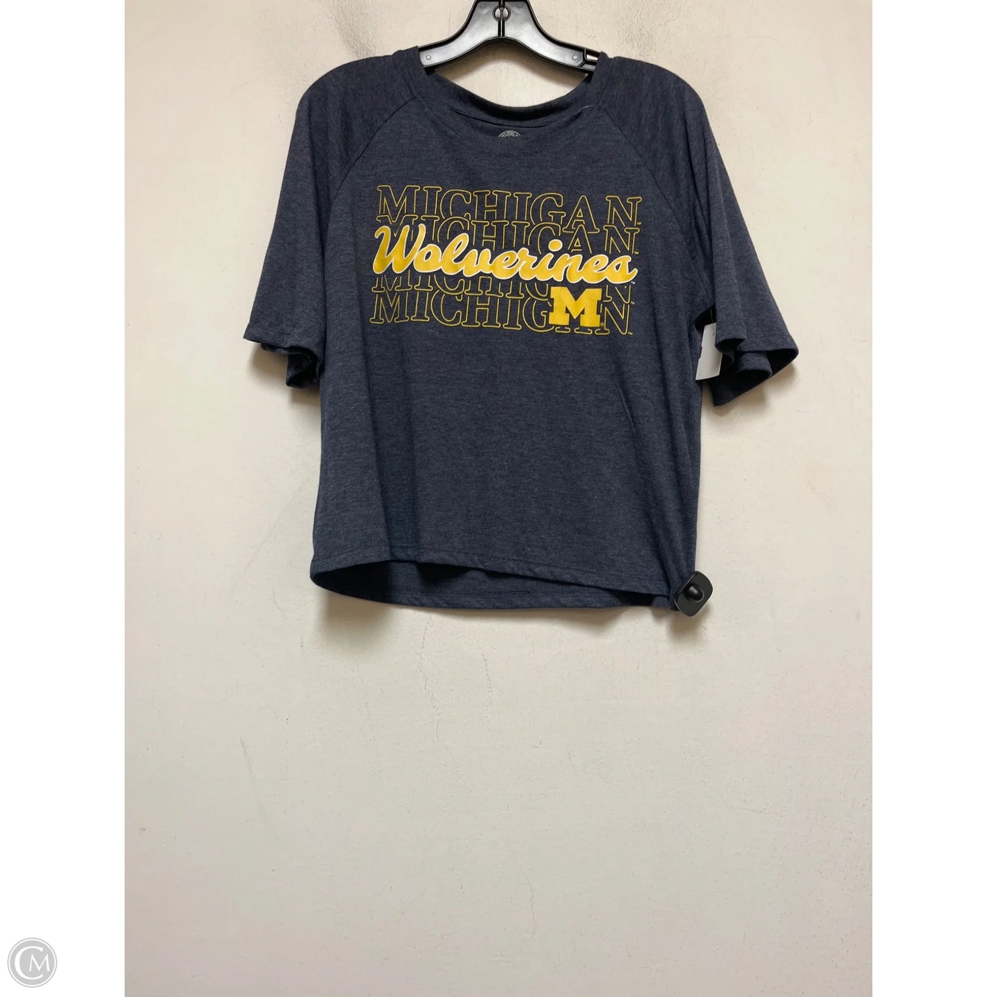 Top Short Sleeve Basic By Clothes Mentor In Blue & Yellow, Size: M