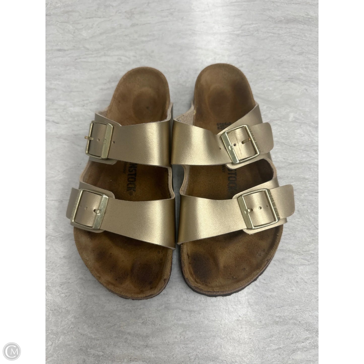 Sandals Flats By Birkenstock In Gold, Size: 9