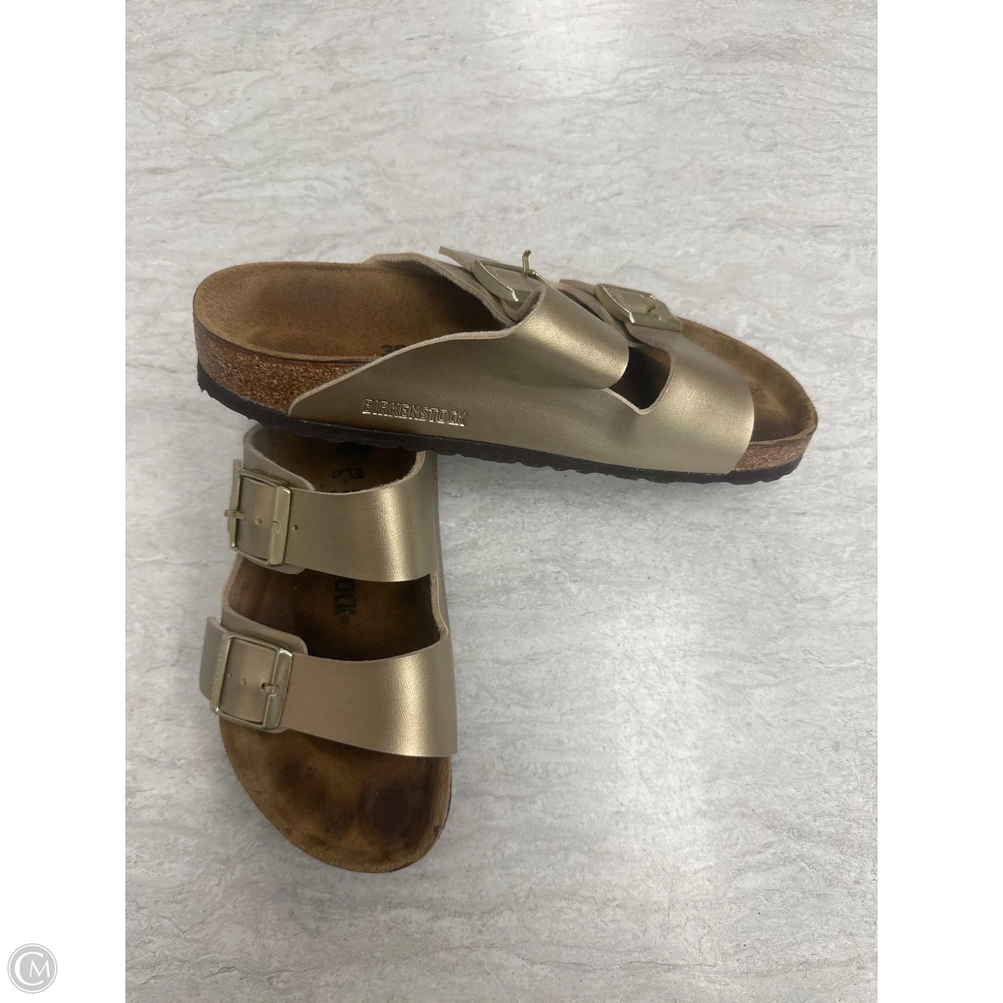 Sandals Flats By Birkenstock In Gold, Size: 9