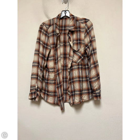 Top Long Sleeve By Clothes Mentor In Plaid Pattern, Size: L