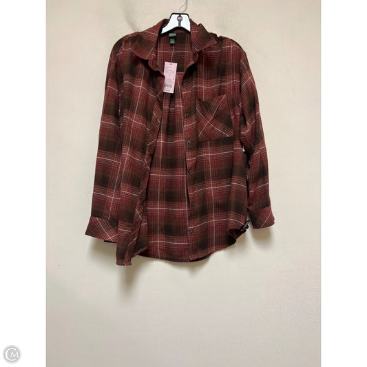 Top Long Sleeve By Wild Fable In Plaid Pattern, Size: S