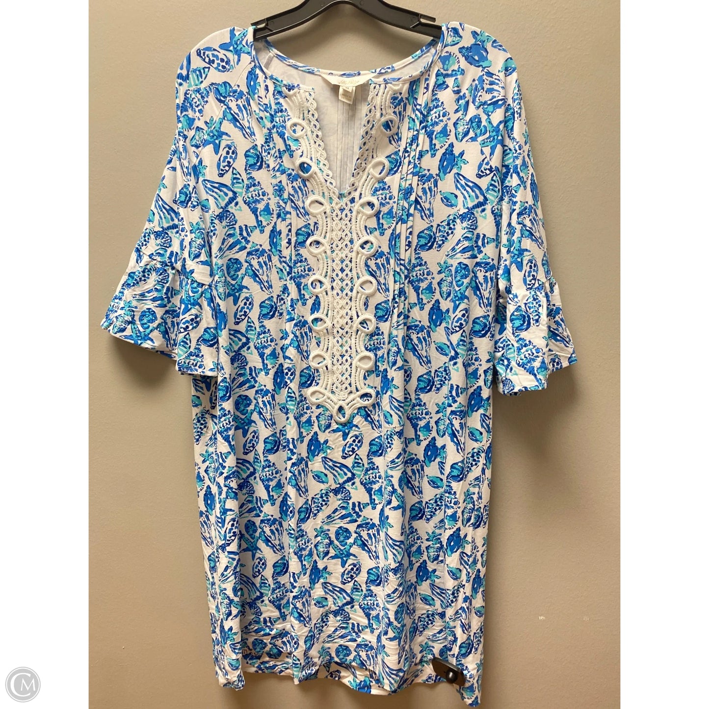 Dress Designer By Lilly Pulitzer In Blue & White, Size: M