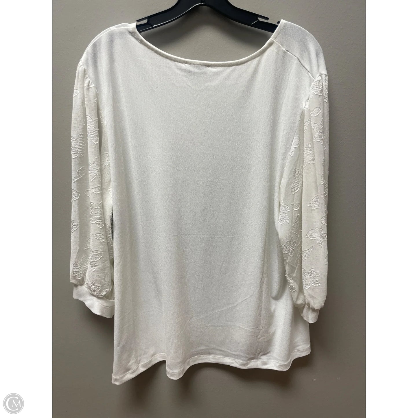 Top Short Sleeve By Carmen By Carmen Marc Valvo In White, Size: 2x