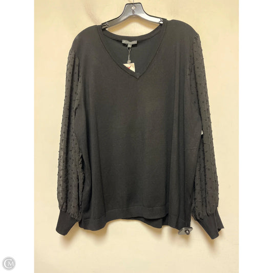 Top Long Sleeve By Adrianna Papell In Black, Size: 2x