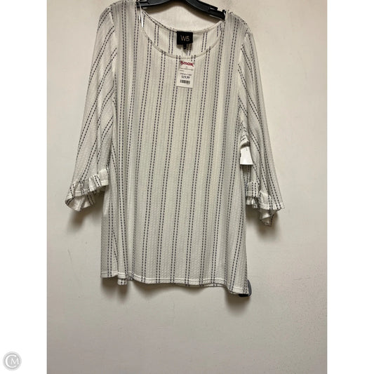 Top Short Sleeve By W5 In Black & White, Size: 2x