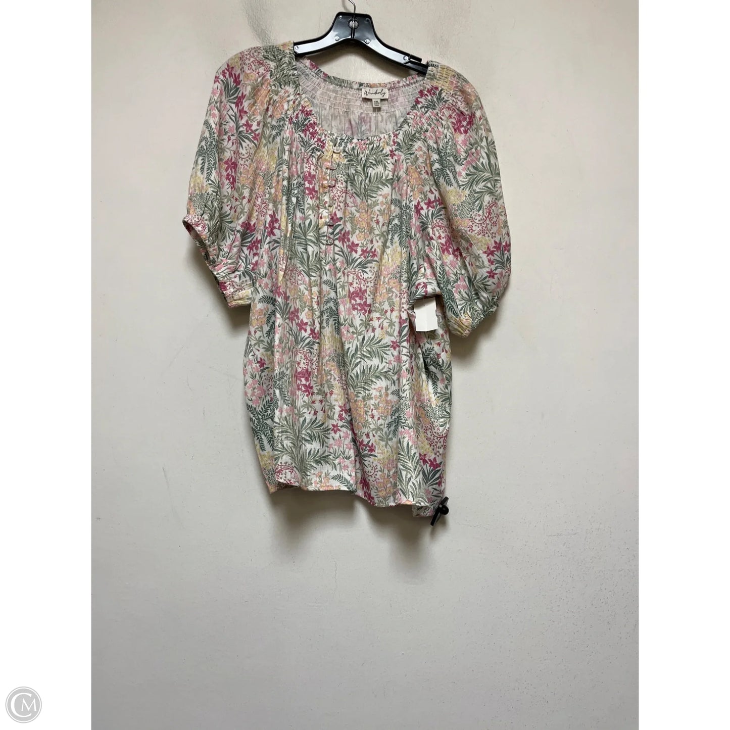 Top Short Sleeve By Wonderly In Floral Print, Size: 2x