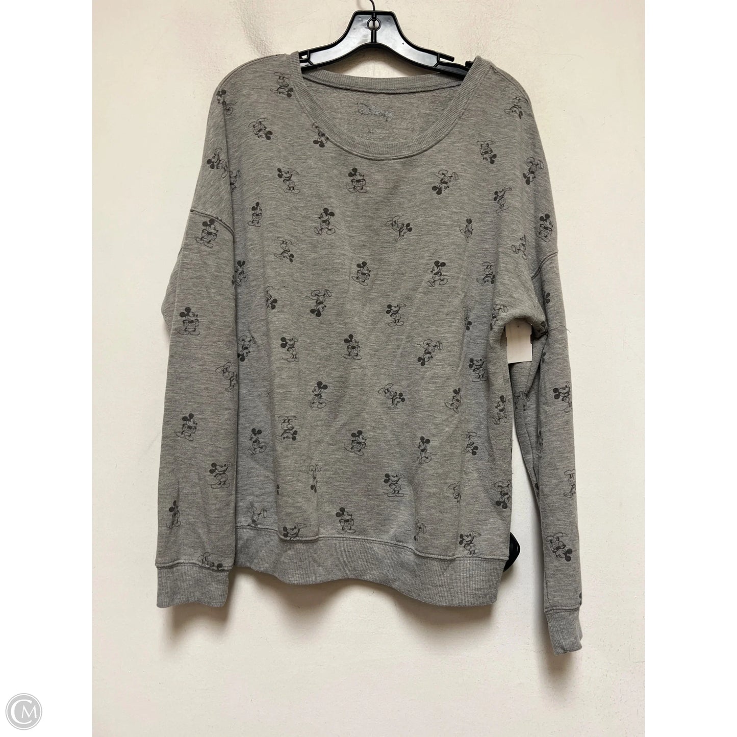 Sweatshirt Crewneck By Disney In Black & Grey, Size: Xl
