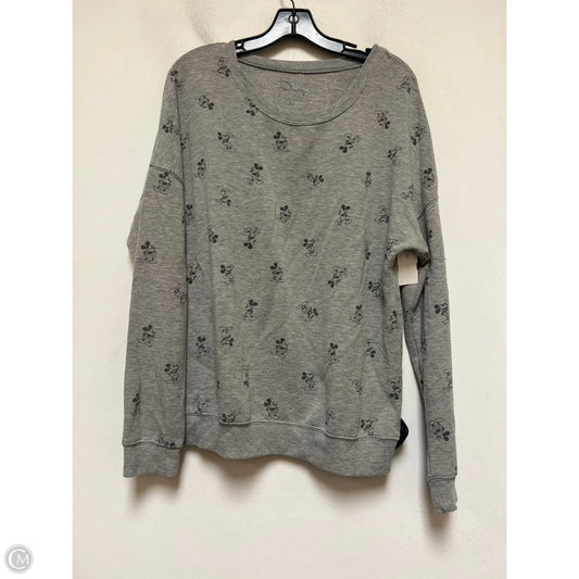 Sweatshirt Crewneck By Disney In Black & Grey, Size: Xl