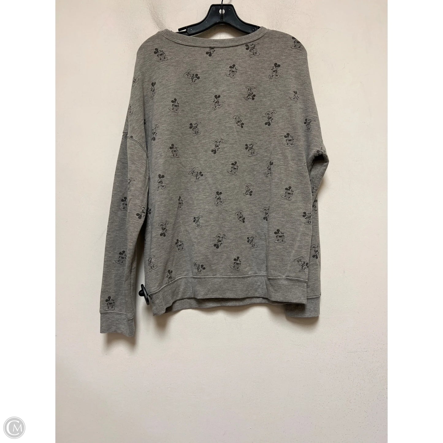 Sweatshirt Crewneck By Disney In Black & Grey, Size: Xl