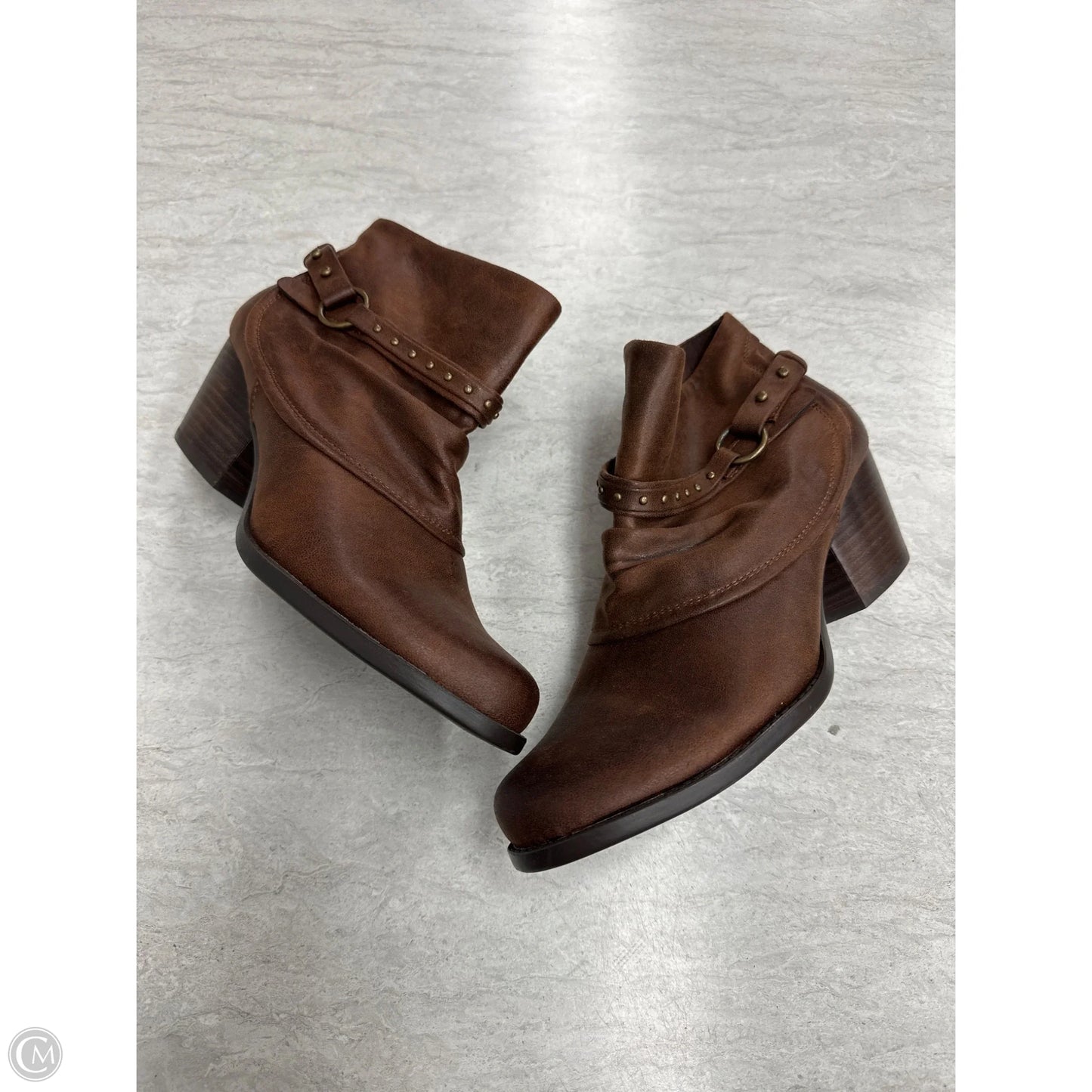 Boots Ankle Heels By Bare Traps In Brown, Size: 10