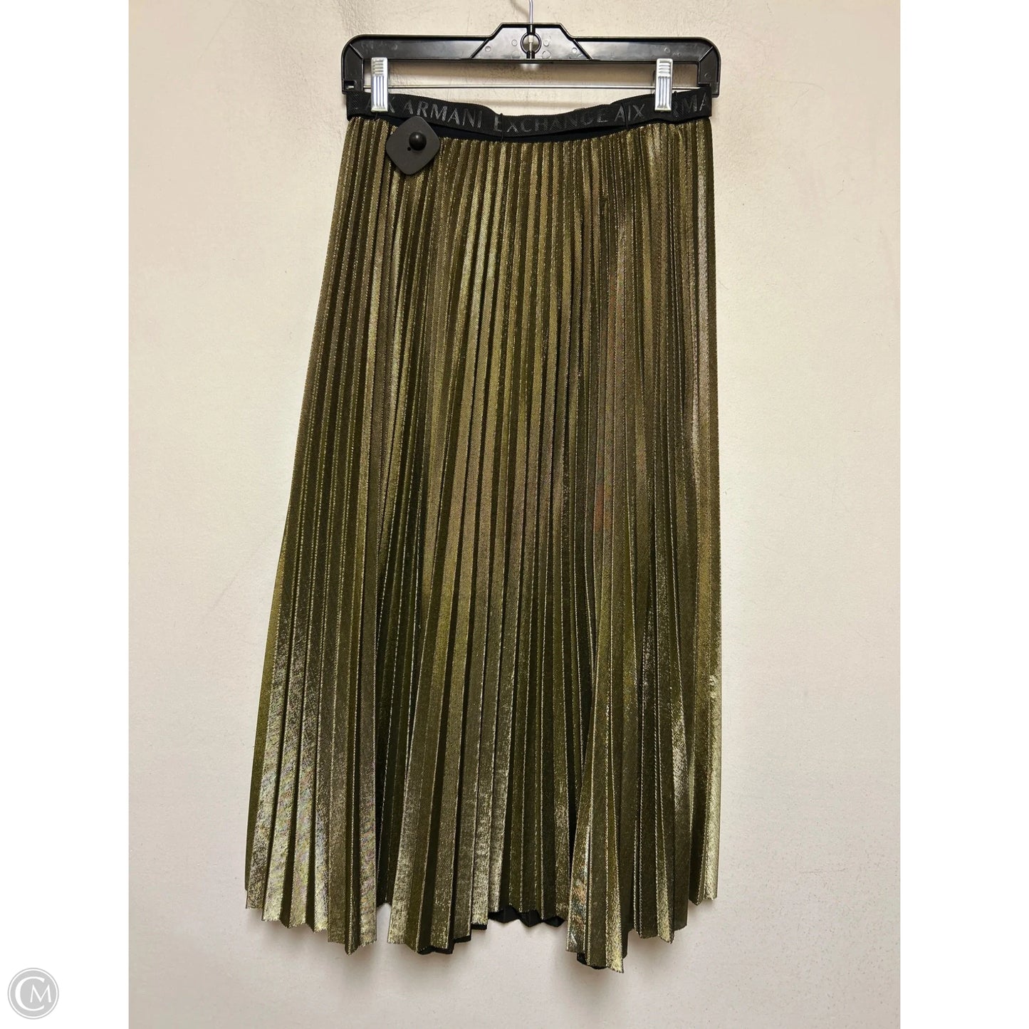 Skirt Midi By Armani Exchange In Black & Gold, Size: 4