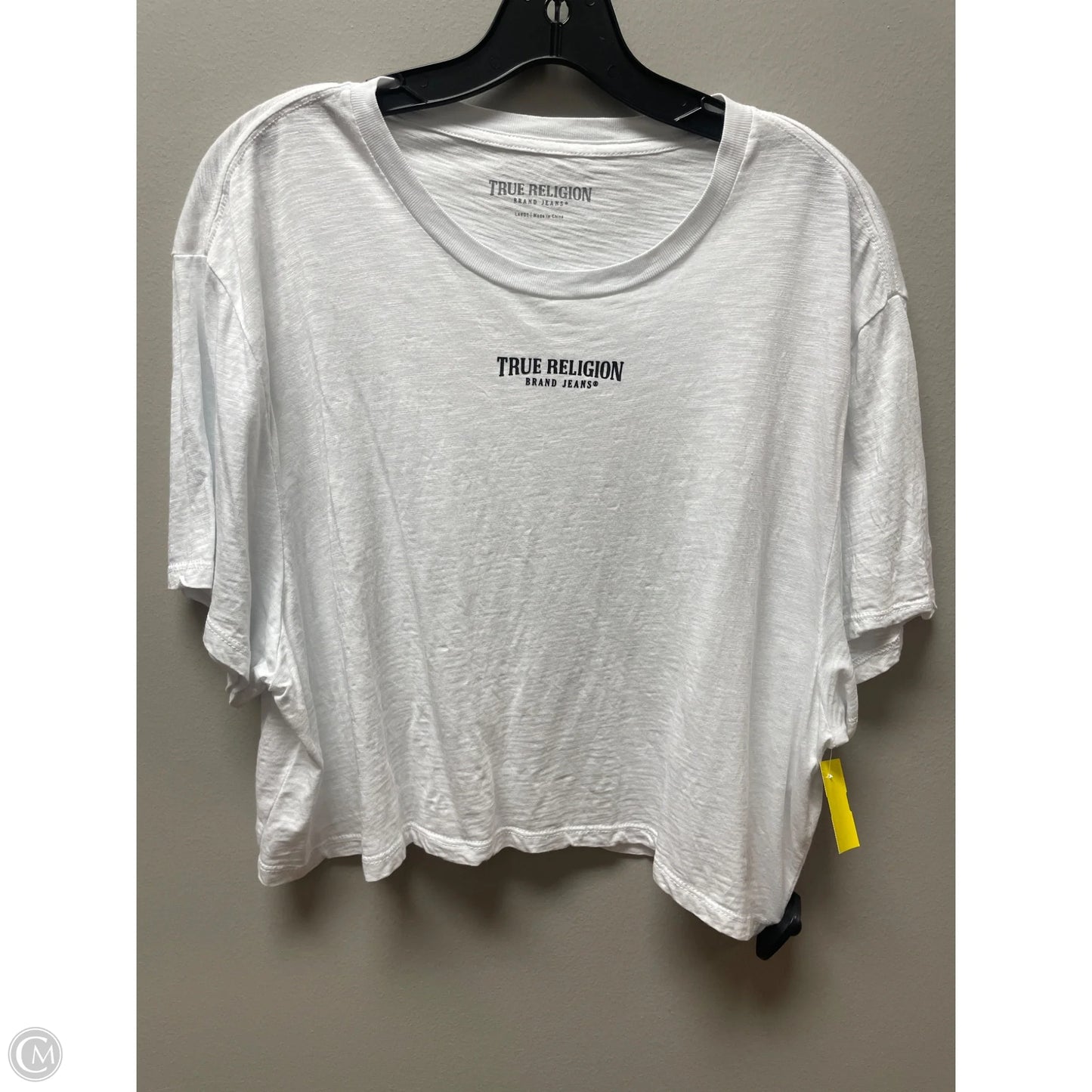 Top Short Sleeve Basic By True Religion In Black & White, Size: L