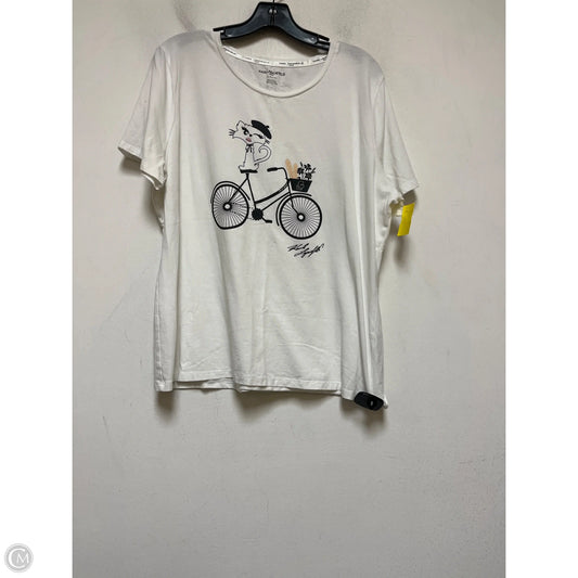 Top Short Sleeve Designer By Karl Lagerfeld In Black & White, Size: Xl