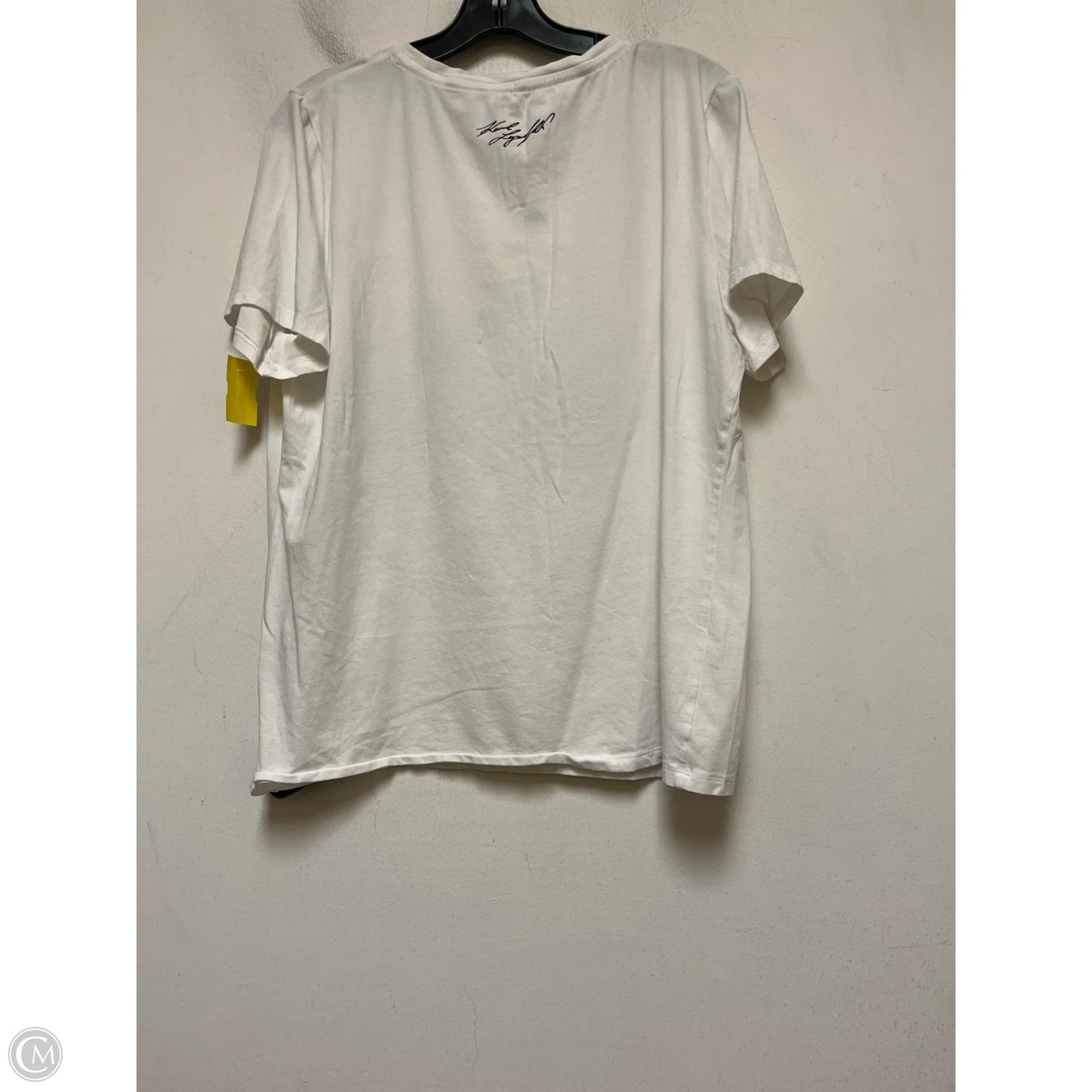 Top Short Sleeve Designer By Karl Lagerfeld In Black & White, Size: Xl