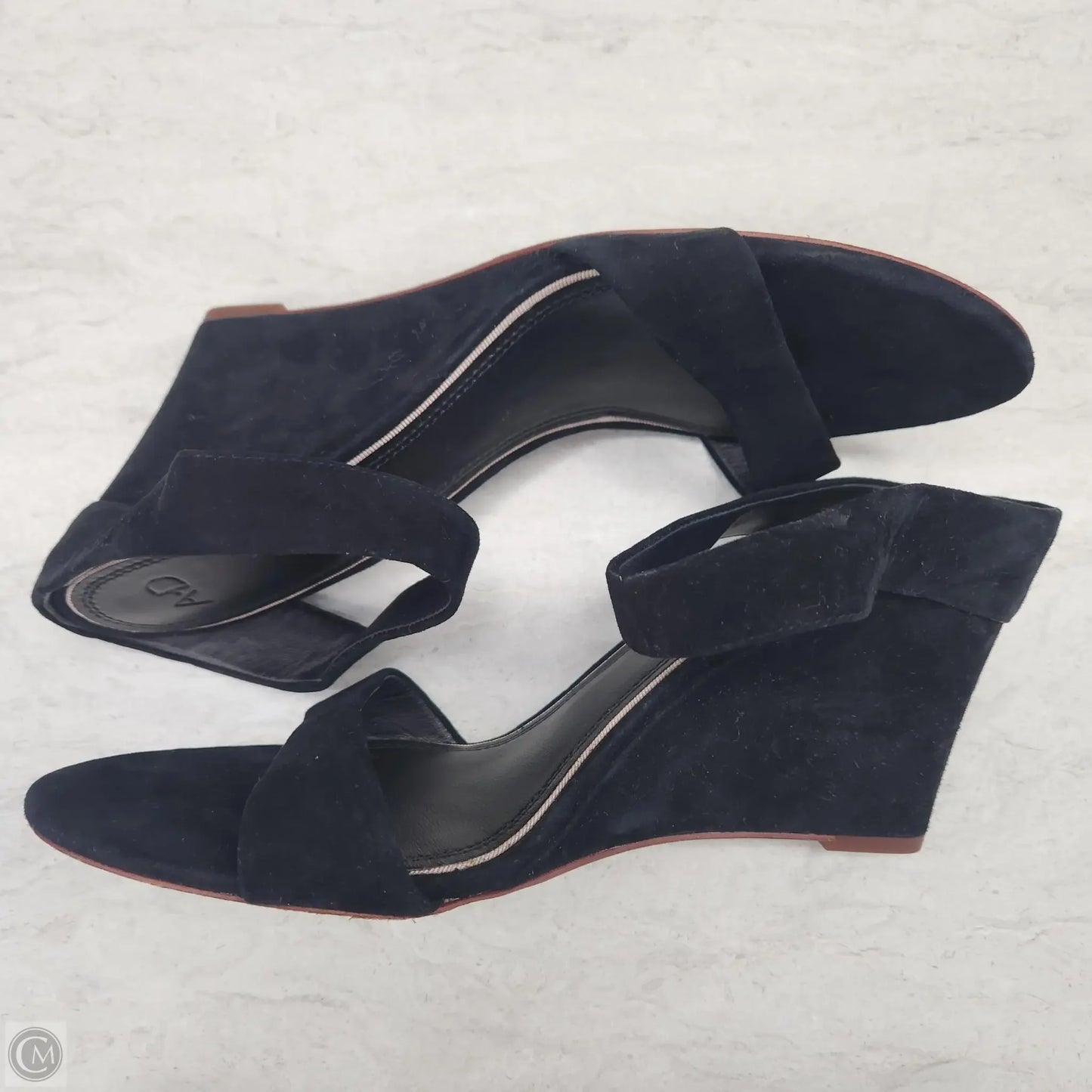 Sandals Heels Wedge By Clothes Mentor In Black, Size: 11