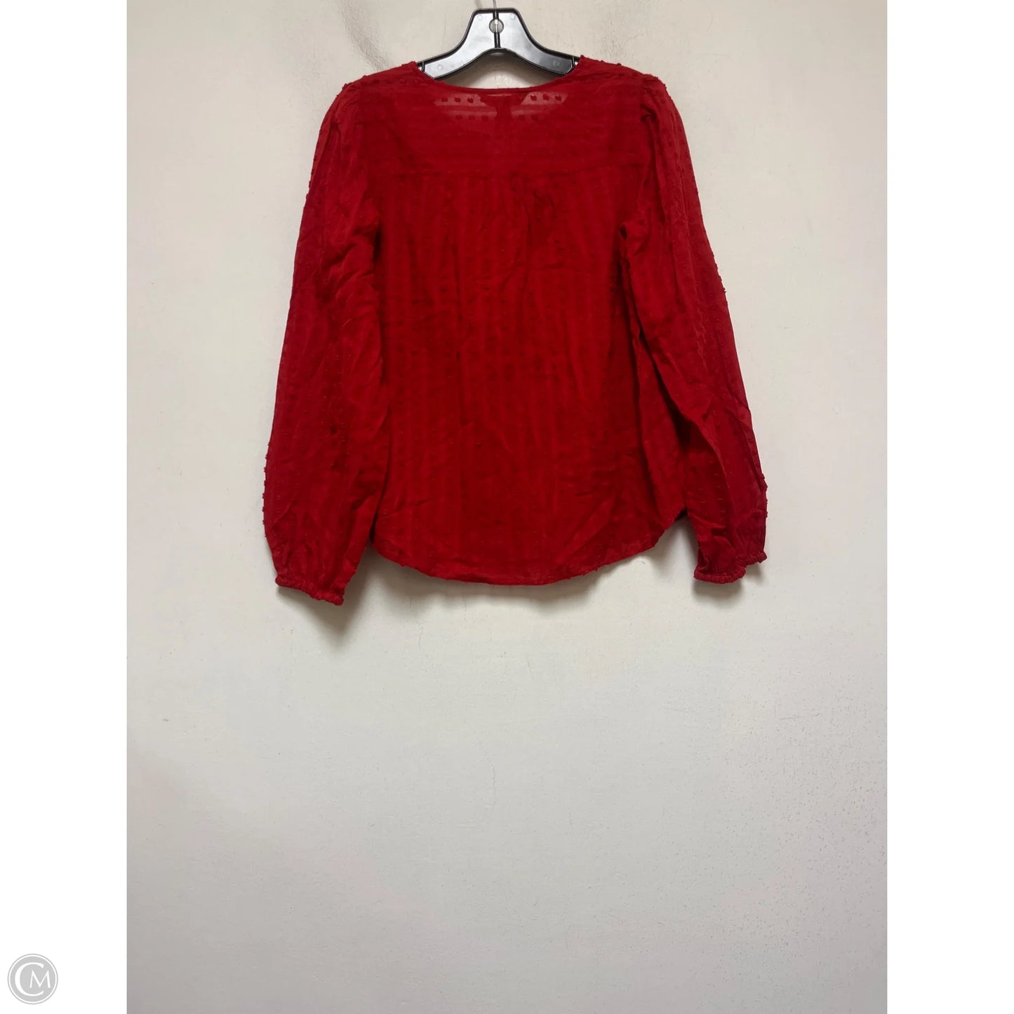 Top Long Sleeve By Banana Republic In Red, Size: Xs