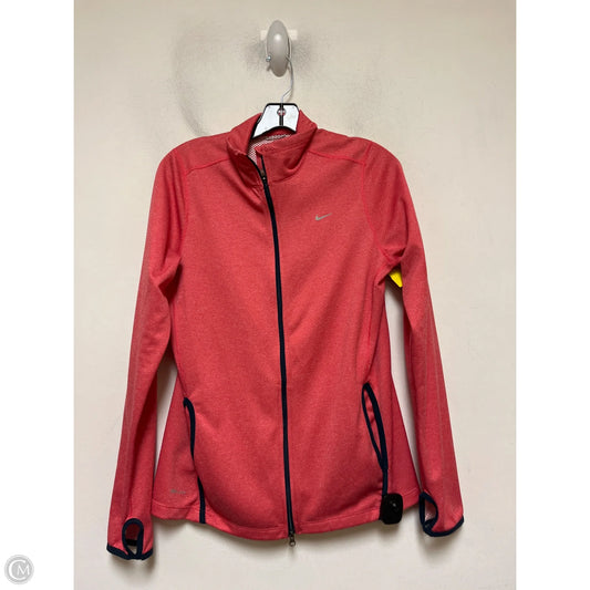 Athletic Jacket By Nike Apparel In Coral, Size: L