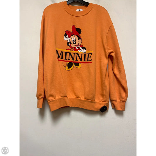 Sweatshirt Crewneck By Disney In Orange, Size: M