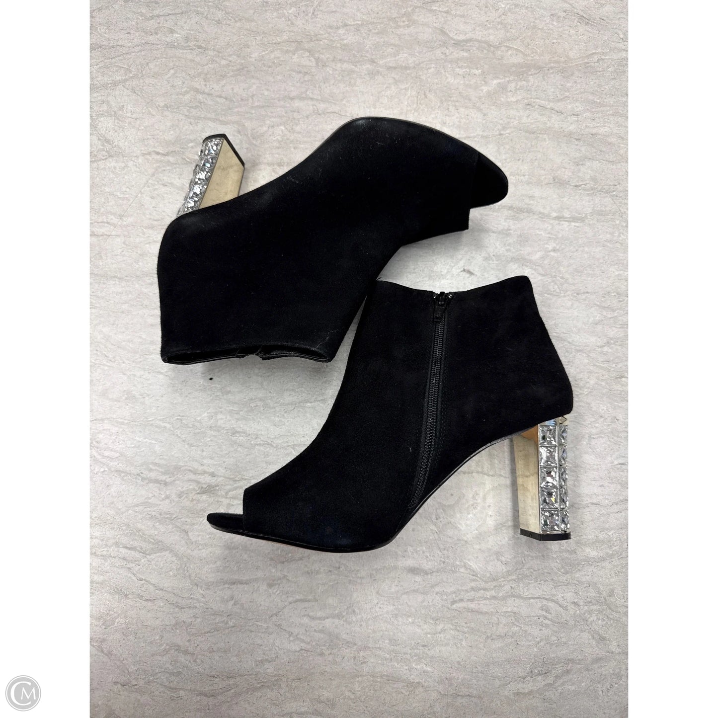 Boots Ankle Heels By Clothes Mentor In Black, Size: 10