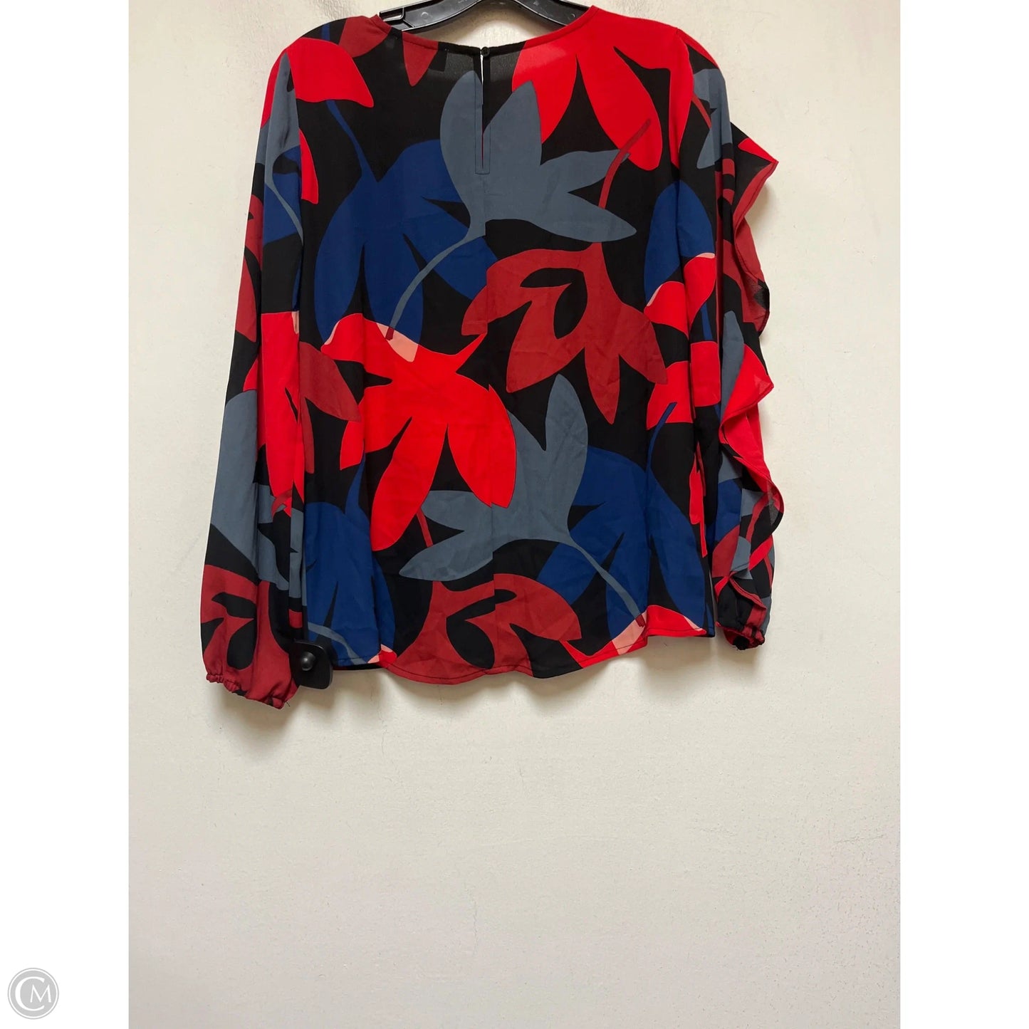 Top Long Sleeve By Loft In Black & Red, Size: Xs
