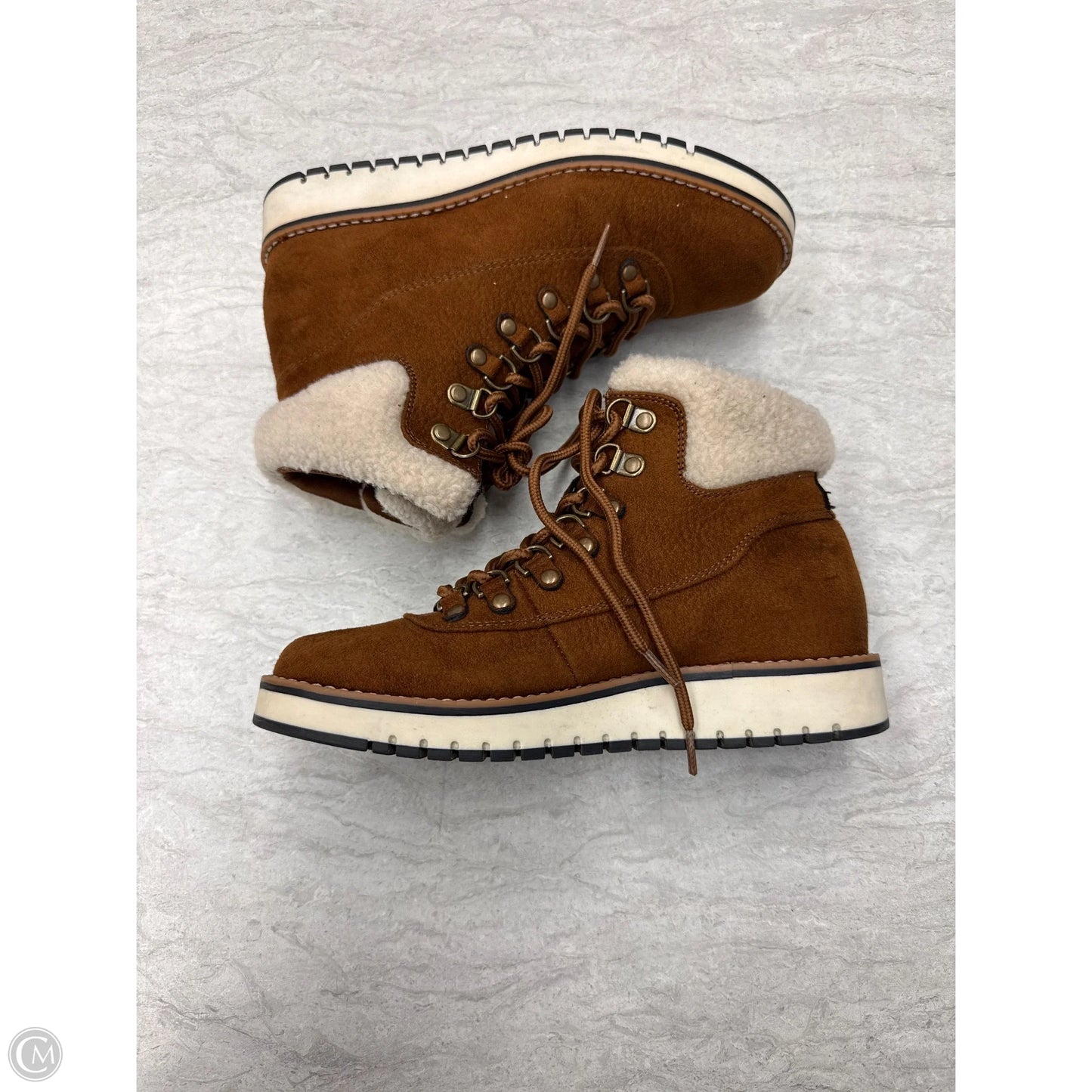 Boots Hiking By White Mountain In Brown & Cream, Size: 6