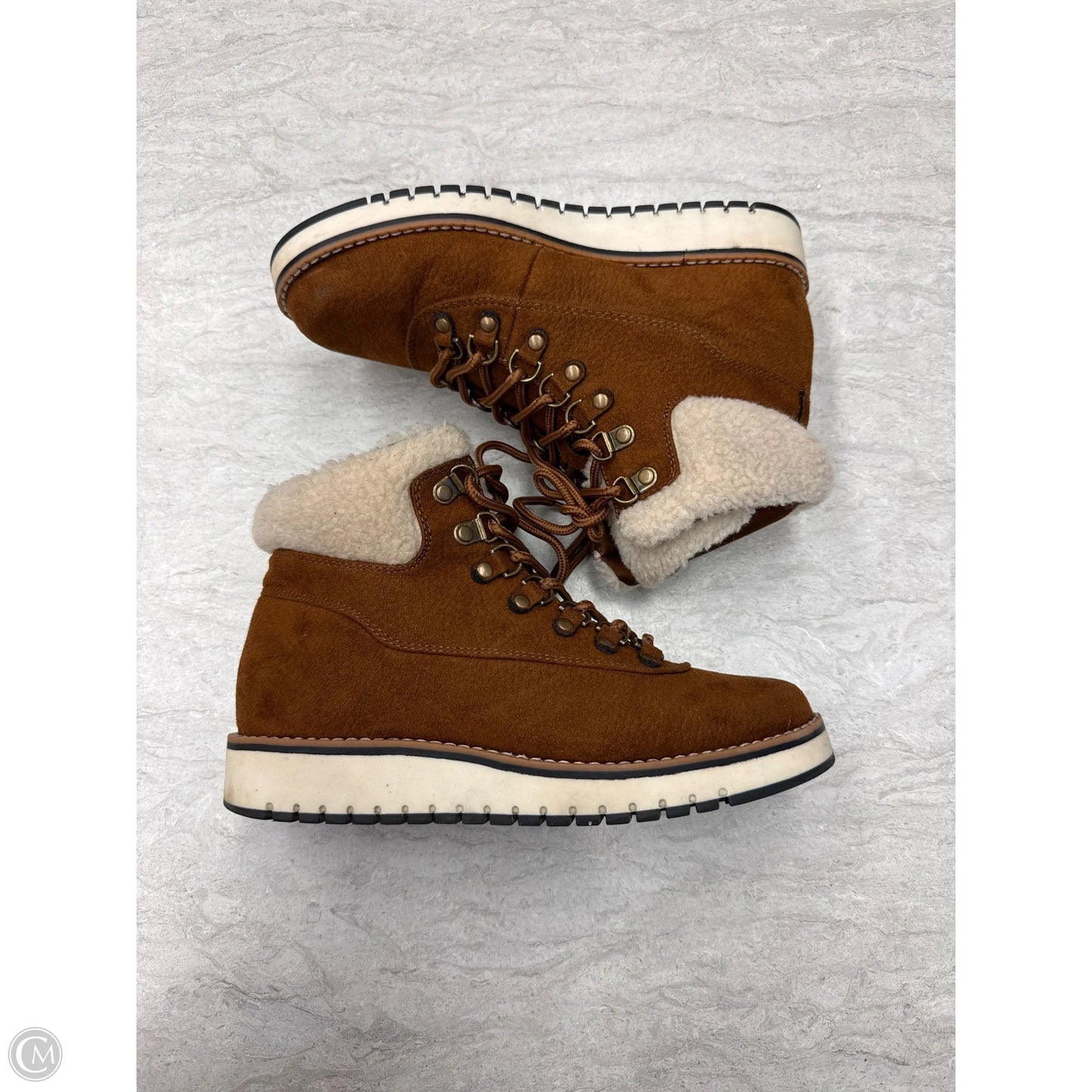 Boots Hiking By White Mountain In Brown & Cream, Size: 6