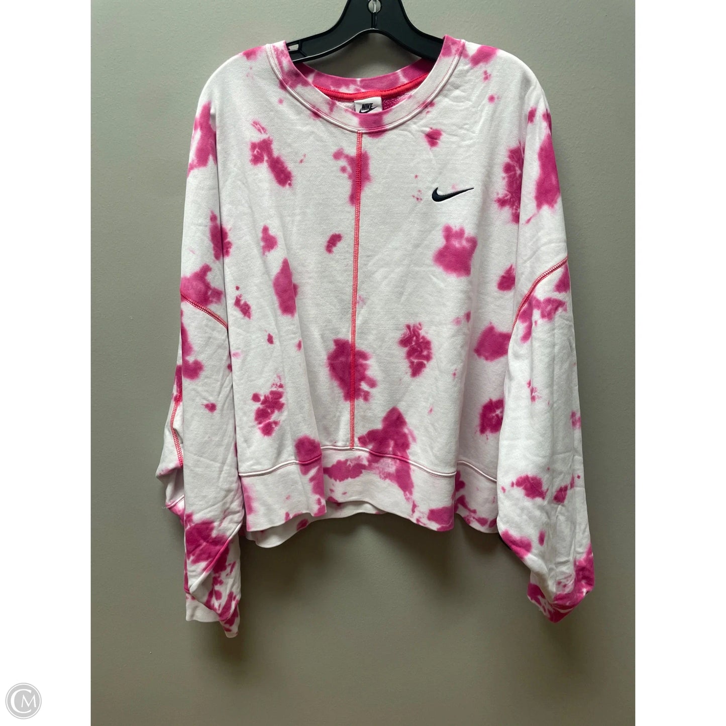 Sweatshirt Crewneck By Nike Apparel In Tie Dye Print, Size: 2x