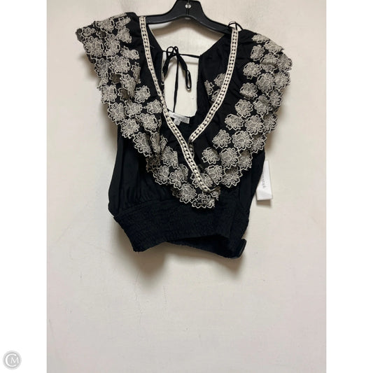 Top Short Sleeve By Clothes Mentor In Black & Cream, Size: M