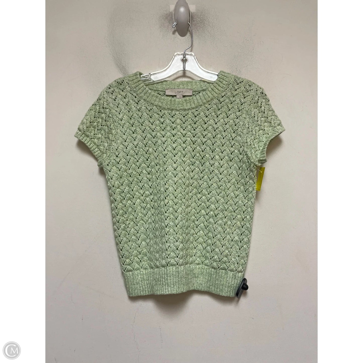 Sweater Short Sleeve By Loft In Green, Size: S