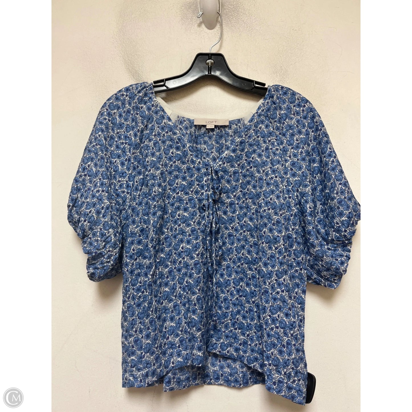 Top Short Sleeve By Loft In Blue, Size: Xs
