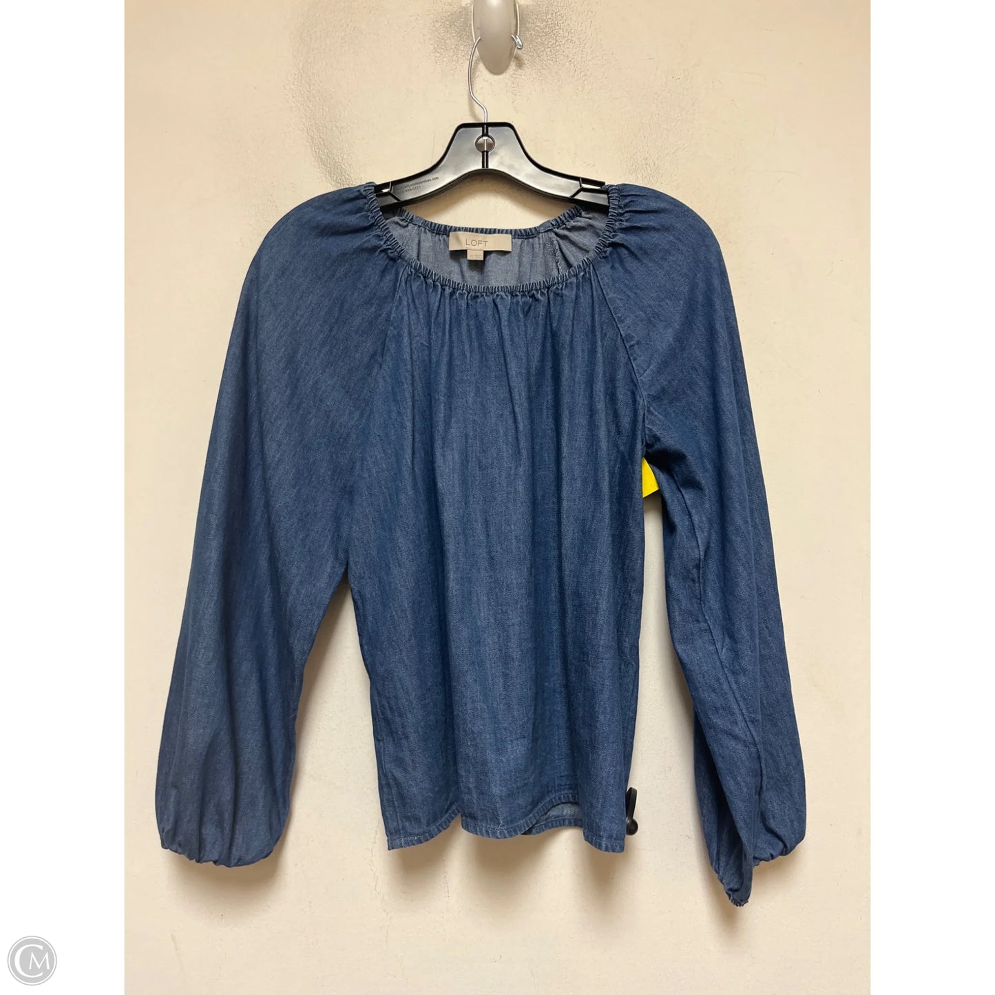 Top Long Sleeve By Loft In Blue Denim, Size: Xs