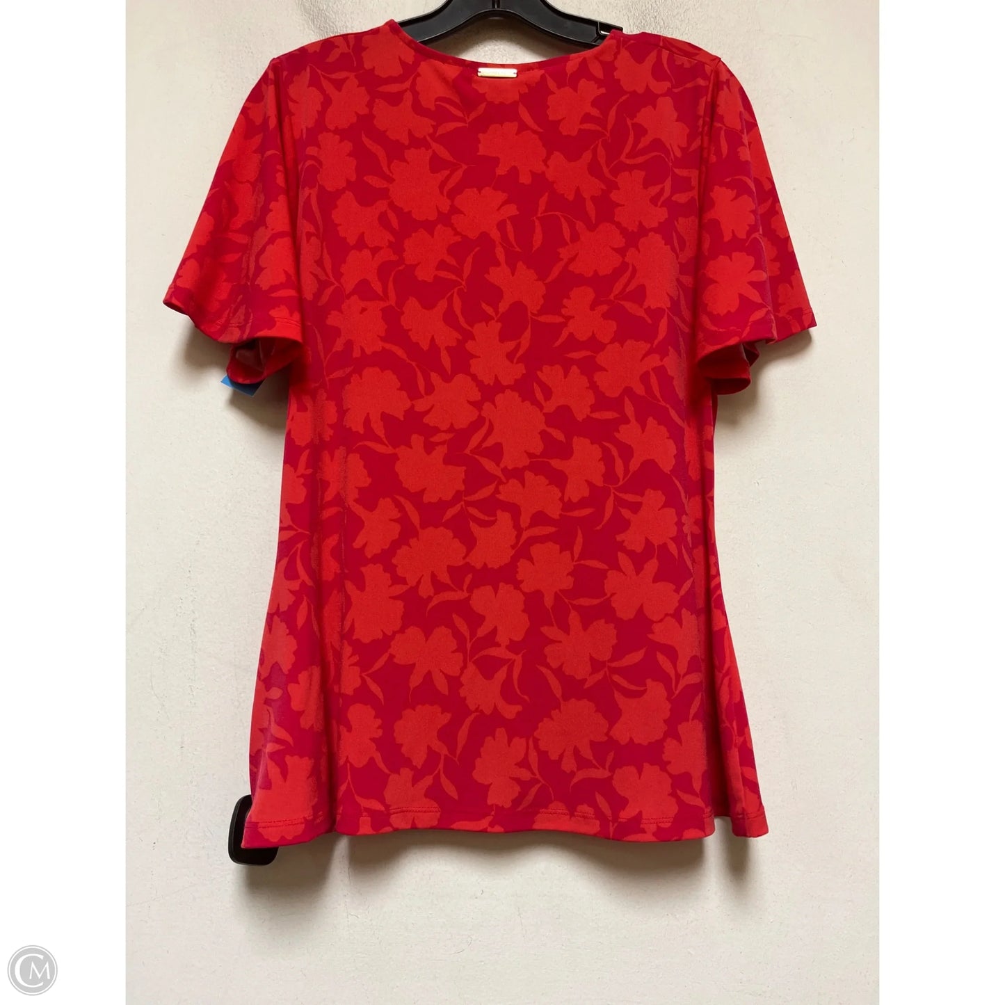 Top Short Sleeve By Michael By Michael Kors In Orange & Red, Size: Xl