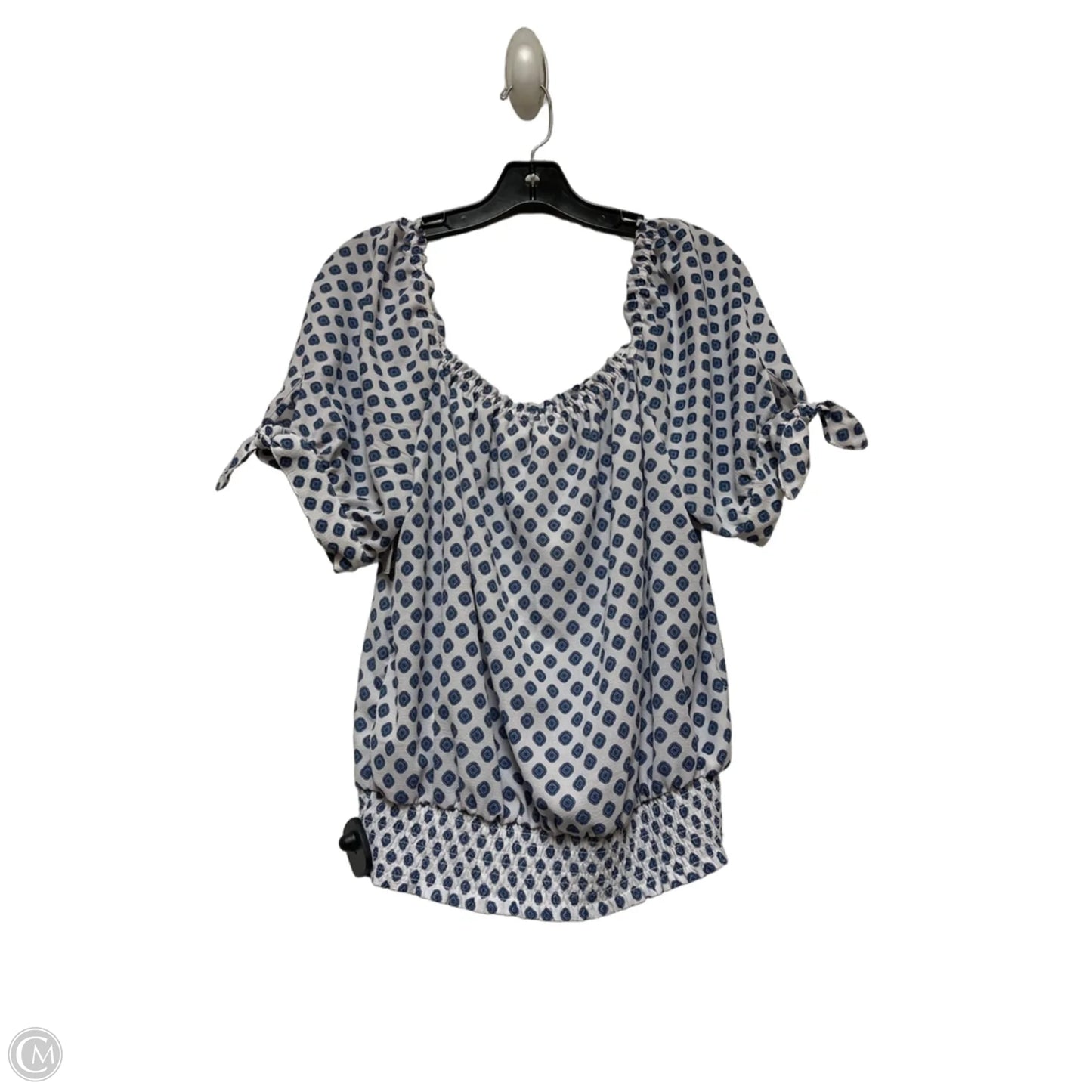 Top Short Sleeve By Michael By Michael Kors In Blue & White, Size: Xl