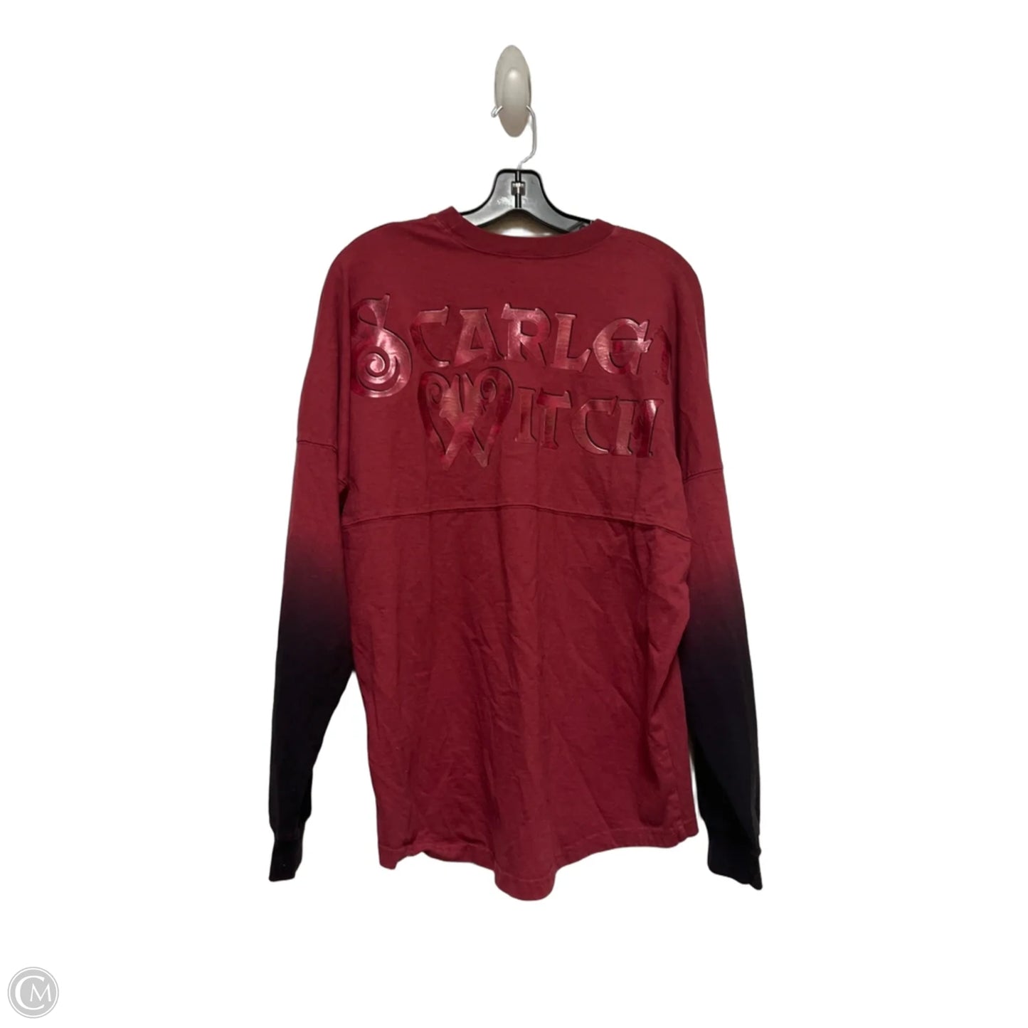 Top Long Sleeve Basic By Disney In Maroon, Size: S