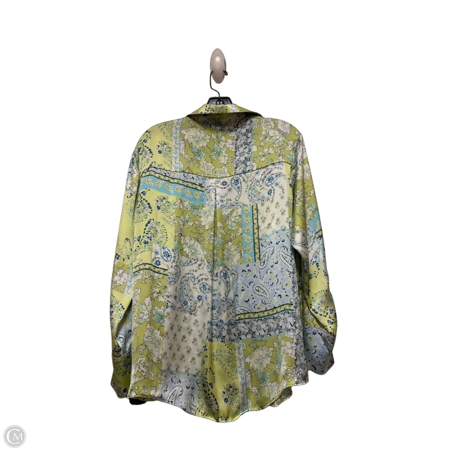 Top Long Sleeve By Zara In Paisley Print, Size: M